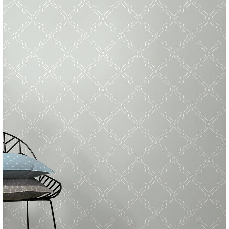 WallPops! Grey Quatrefoil 18' x 20.5" Peel And Stick Wallpaper & Reviews Wayfair